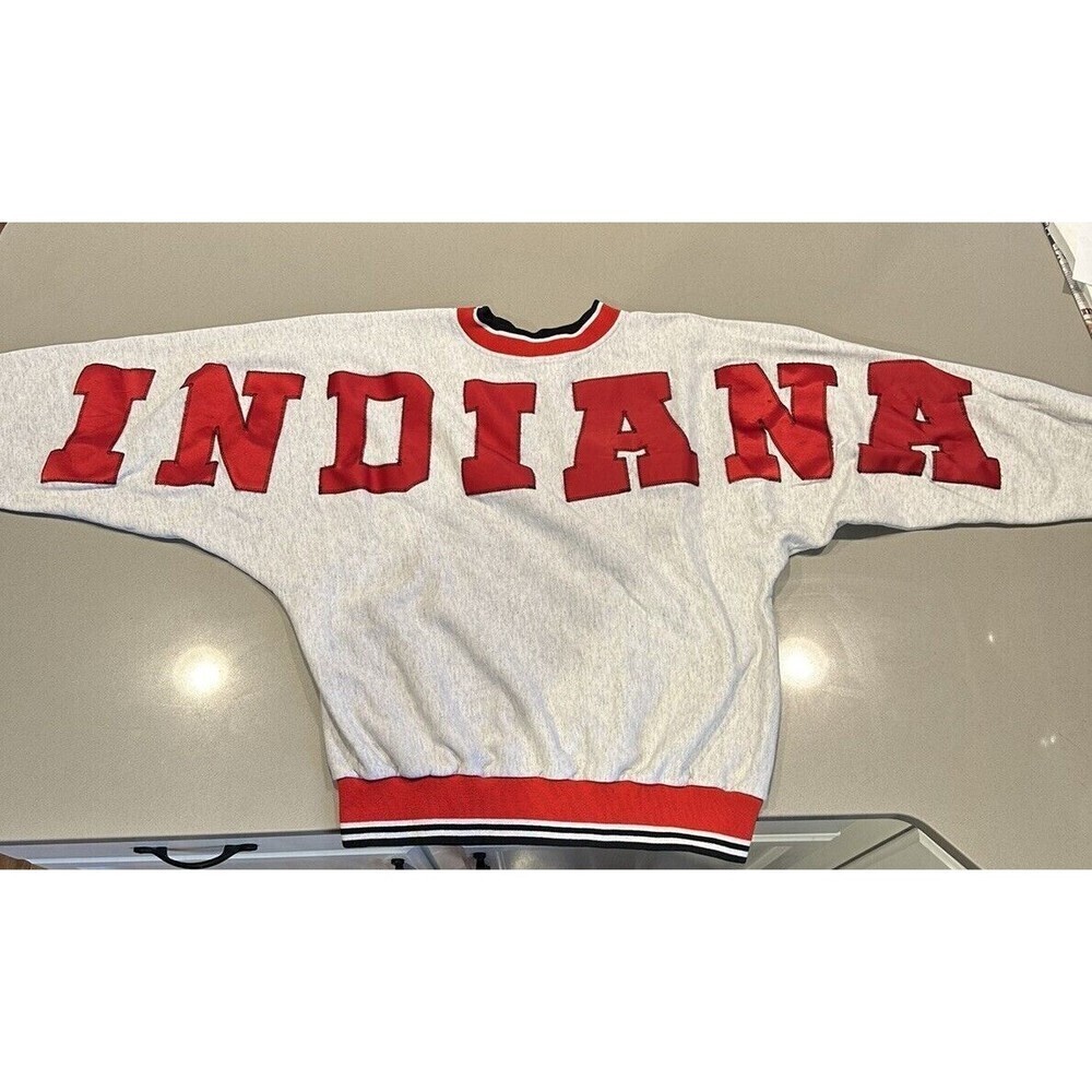 Vintage INDIANA Sweatshirt L, Benchmark, Franklin Mills Spell Out 90s